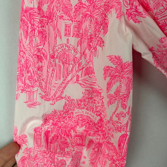 Lilly Pulitzer Amrita 3/4 Sleeve Dress Belted Pink/White 015910 Women's Size 4 - Picture 4 of 13